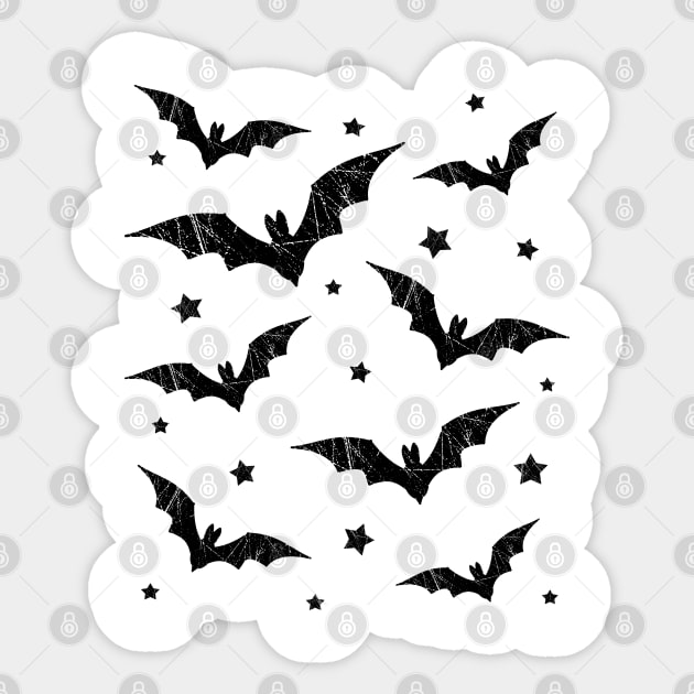 Flying Bats And Stars Sticker by LunaMay